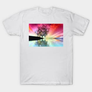 Red sky and single tree T-Shirt